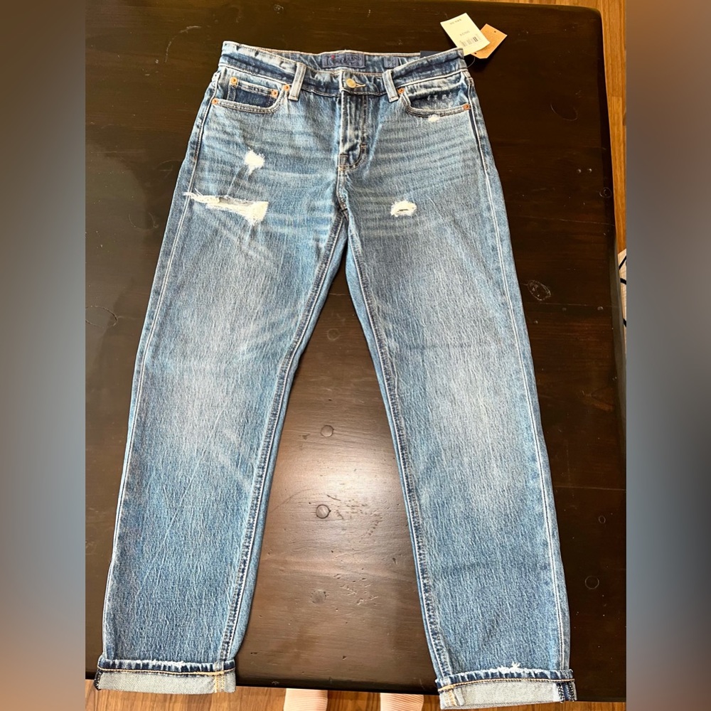 Lucky Brand Sienna Slim Boyfriend Distressed Blue Jeans 00/24